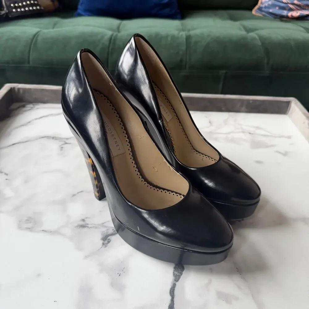 Stella McCartney Corinne Black Platform Pumps Size 37.5